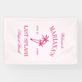 Laatste Splash Beach Palms Heet Roze Bachelorette Spandoek (Horizontaal)