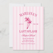 Laatste Splash Beach Palms Hot Pink Bachelorette Kaart (Voorkant)