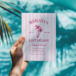 Laatste Splash Beach Palms Hot Pink Bachelorette Kaart