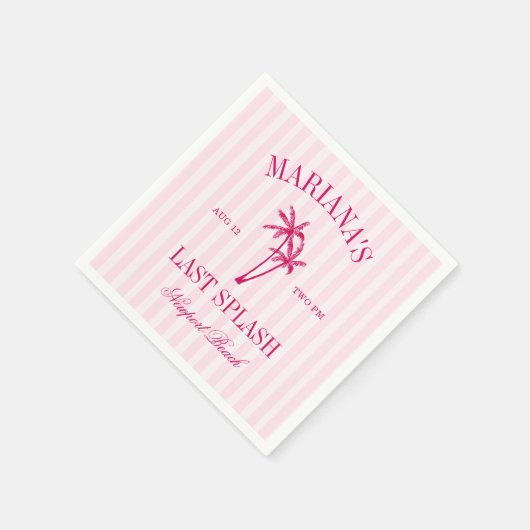 Laatste Splash Beach Palms Hot Pink Bachelorette Servet (Hoek)