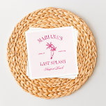 Laatste Splash Beach Palms Hot Pink Bachelorette Servet<br><div class="desc">Dit ontwerp is voorzien van trendy vette tekst,  strandvibes aan de kust met handgetekende palmbomen.</div>