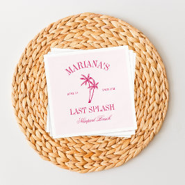 Laatste Splash Beach Palms Hot Pink Bachelorette Servet