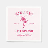 Laatste Splash Beach Palms Hot Pink Bachelorette Servet (Voorkant)