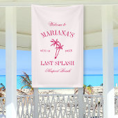 Laatste Splash Beach Palms Hot Pink Bachelorette Spandoek