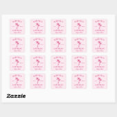 Laatste Splash Beach Palms Hot Pink Bachelorette Vierkante Sticker (Vel)