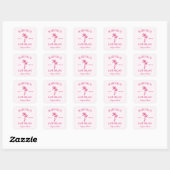 Laatste Splash Beach Palms Hot Pink Bachelorette Vierkante Sticker (Vel)