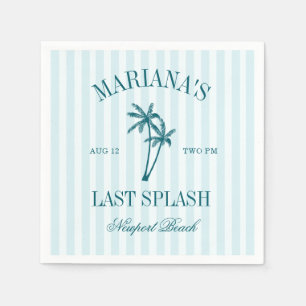 Laatste Splash Blauwe Teal Palms Bachelorette Servet
