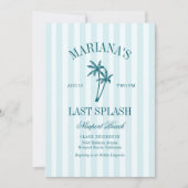 Laatste Splash Blue Blauwgroen Palms Bachelorette Kaart (Voorkant)