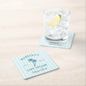 Laatste Splash Blue Blauwgroen Palms Bachelorette Kartonnen Onderzetters (Insitu)