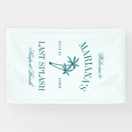 Laatste Splash Blue Blauwgroen Palms Bachelorette Spandoek