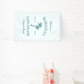 Laatste Splash Blue Blauwgroen Palms Bachelorette Spandoek (Insitu)