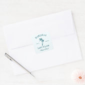 Laatste Splash Blue Blauwgroen Palms Bachelorette Vierkante Sticker (Envelop)