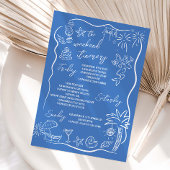 Laatste Splash Handgetekend Strand Weekend Vrijgez Kaart