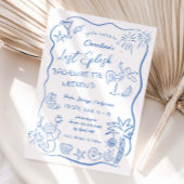 Laatste Splash Handgetekend Strand Weekend Vrijgez Kaart