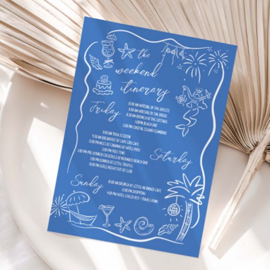 Laatste Splash Handgetekende Strand Weekend Vrijge Kaart