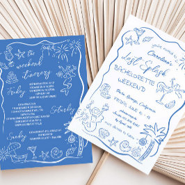 Laatste Splash Handgetekende Strand Weekend Vrijge Kaart