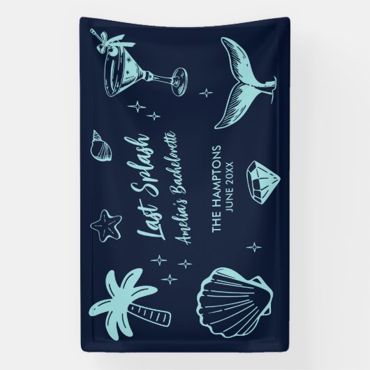 Laatste Splash Mermaid Beach vrijgezellenfeest Spandoek (Verticaal)