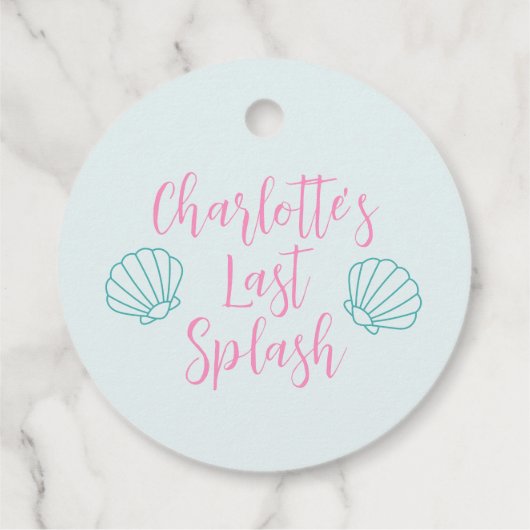 Laatste Splash Schelpenstrand Bachelorette-feestje Bedankjes Labels (Achterkant)