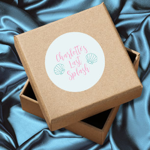 Laatste Splash Seashell Beach Bachelorette Party Ronde Sticker