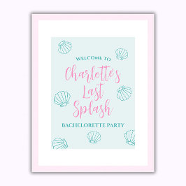 Laatste Splash Seashell Beach Bachelorette Welkom Poster