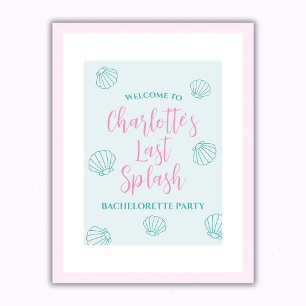 Laatste Splash Seashell Beach Bachelorette Welkom Poster