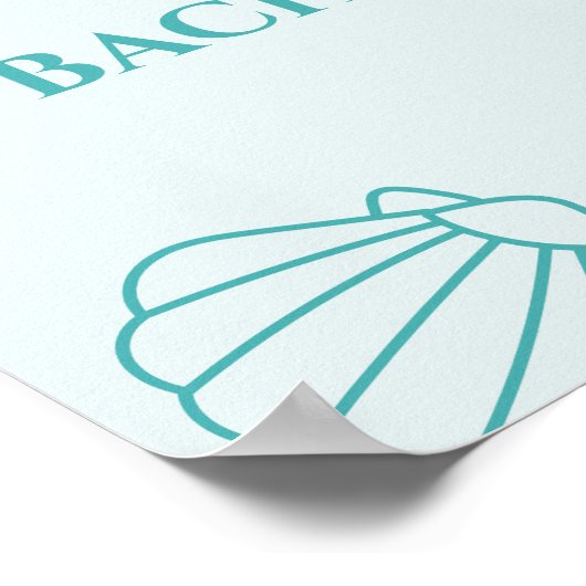 Laatste Splash Seashell Beach Bachelorette Welkom Poster (Hoek)