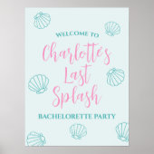 Laatste Splash Seashell Beach Bachelorette Welkom Poster (Voorkant)