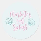 Laatste Splash Seashell Beach Meisjes uitgaansavon Ronde Sticker (Voorkant)