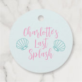 Laatste Splash Seashell Beach Meisjesuitgansfeest Bedankjes Labels (Achterkant)