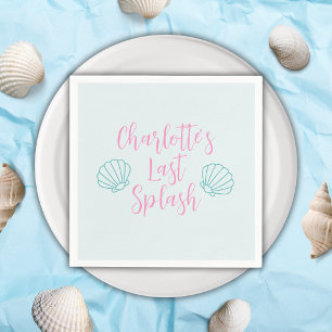 Laatste Splash Tropisch Strand Schelp Jonggezellen Servet