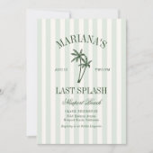 Laatste Splash Zee Green Palms Bachelorette Kaart (Voorkant)