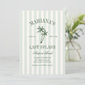 Laatste Splash Zee Green Palms Bachelorette Kaart (Staand voorkant)