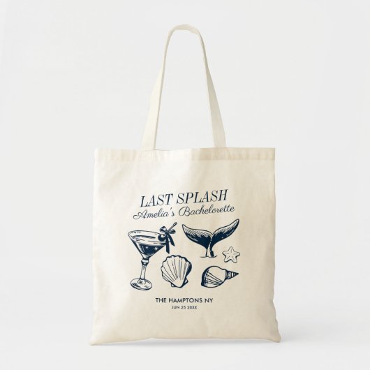 Laatste Splash Zeemeermin Roze Strand Bachelorette Tote Bag (Voorkant)