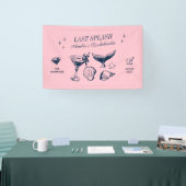 Laatste Splash Zeemeermin Roze Strand Bruidsfeest Spandoek (Beurs)