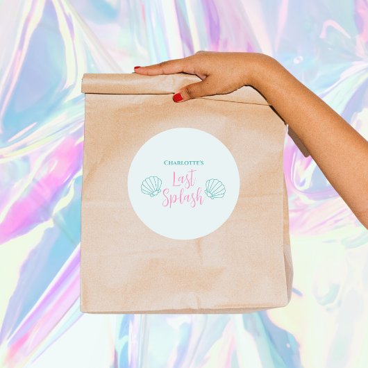 Laatste Splash Zeemeermin Schelp Strand Meisjes ui Ronde Sticker