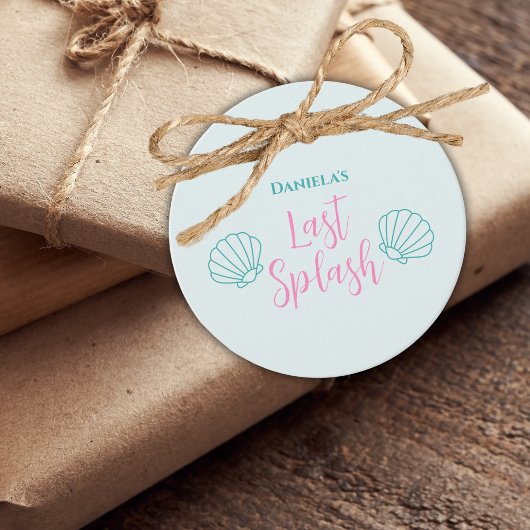 Laatste Splash Zeemeermin Schelp Strand Meisjesfee Bedankjes Labels