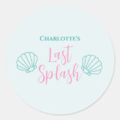 Laatste Splash Zeemeermin Schelpen Strand Bruiloft Ronde Sticker (Voorkant)