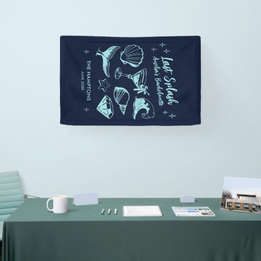 Laatste Splash Zeemeermin Strand Verlovingsfeestje Spandoek (Beurs)