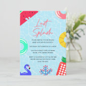 Laatste Splash Zwembad Feest Bruiloft Kaart (Staand voorkant)