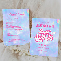 Laatste splash zwembad vrijgezellenfeest uitnodigi