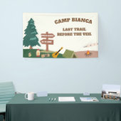 Laatste spoor voor de sluier kamp bachelorette fee spandoek (Beurs)