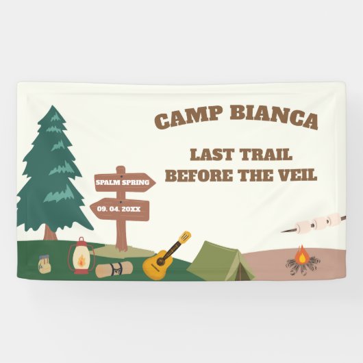 Laatste spoor voor de sluier kamp bachelorette fee spandoek (Horizontaal)