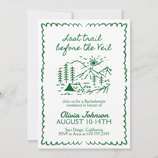 Laatste spoor voor de sluier vrijgezellenfeest kaart (Voorkant)