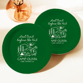 Laatste spoor voor de sluier vrijgezellenfeest papieren bordje