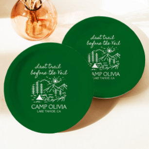 Laatste spoor voor de sluier vrijgezellenfeest papieren bordje