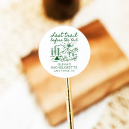 Laatste spoor voor de sluier vrijgezellenfeest ronde sticker