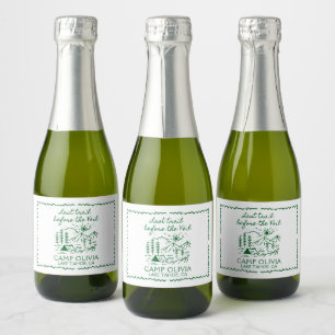 Laatste spoor voor de sluier vrijgezellenfeestje sparkling wijnetiket