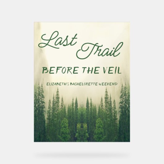 Laatste spoor voor de Veil Bachelorette Acryl Bord (Voorkant)