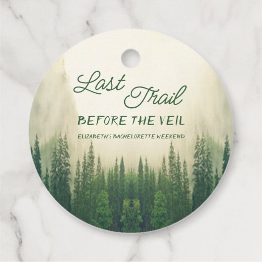 Laatste spoor voor de Veil Bachelorette Bedankjes Labels (Achterkant)