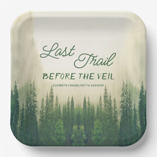 Laatste spoor voor de Veil Bachelorette Papieren Bordje (Voorkant)